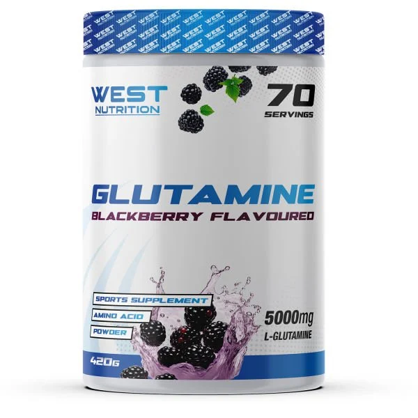 L-Glutamin 420 gr 70 Portionen mit Geschmacksoptionen West Nutrition